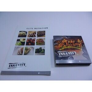 Insanity Cardio Workout DVD Set Shaun T Fitness Exercise with NUTRITION BOOK